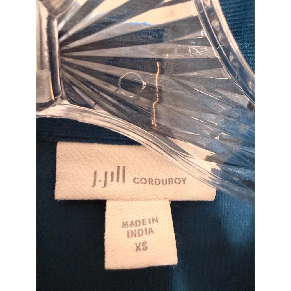 J. Jill Corduroy Dress Teal Long Sleeve‎ Festival Heritage Cabin Prairie XS